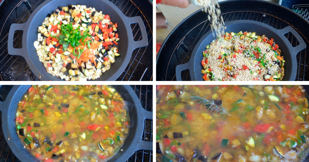 Arroz integral a la barbacoa