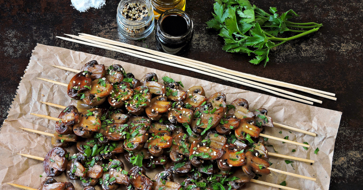 champiñones a la parrilla