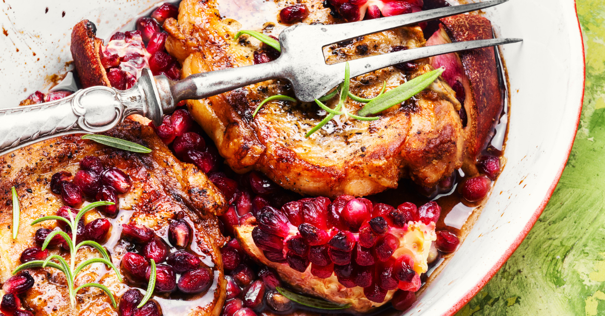 chuletas de cerdo a la brasa con granada chuletas de cerdo a la brasa con granada