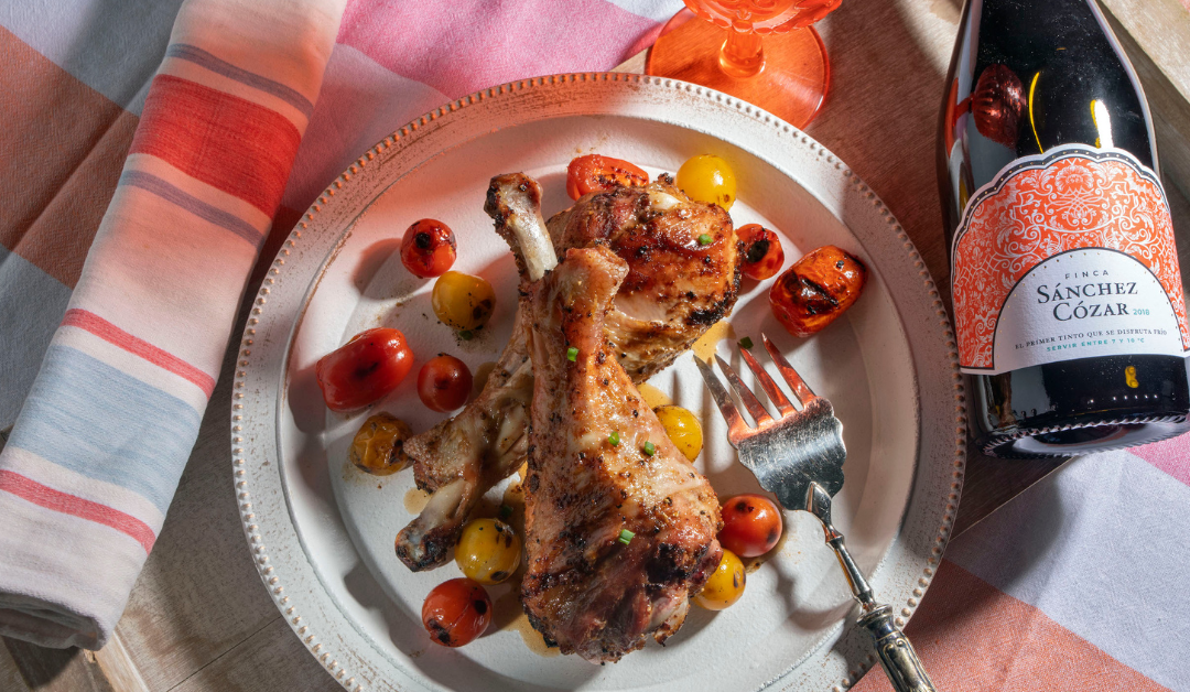 Muslos de pavo a la brasa con toque de naranja (ideal para hacer en kamado)